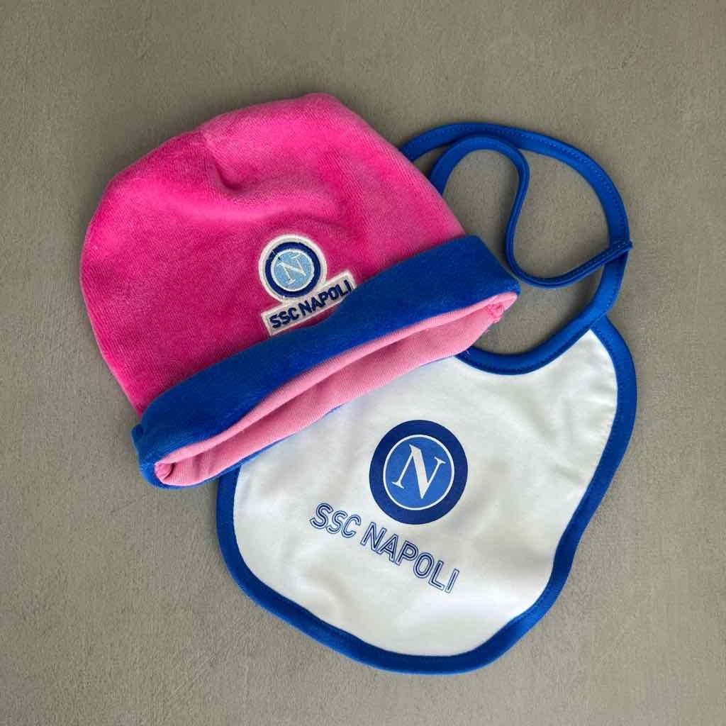 Set Cappello+Bavetta in ciniglia SSC Napoli 0/3 mesi - Mstore016