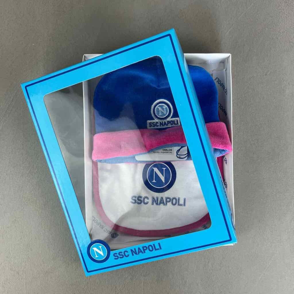 Set Cappello+Bavetta in ciniglia SSC Napoli 0/3 mesi - Mstore016