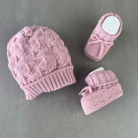 Set Cappello+Scarpe in Misto Lana 0/3 Mesi - Mstore016