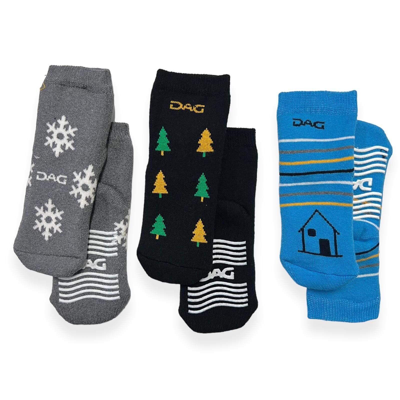 3 warme, rutschfeste Baumwollsocken für Neugeborene