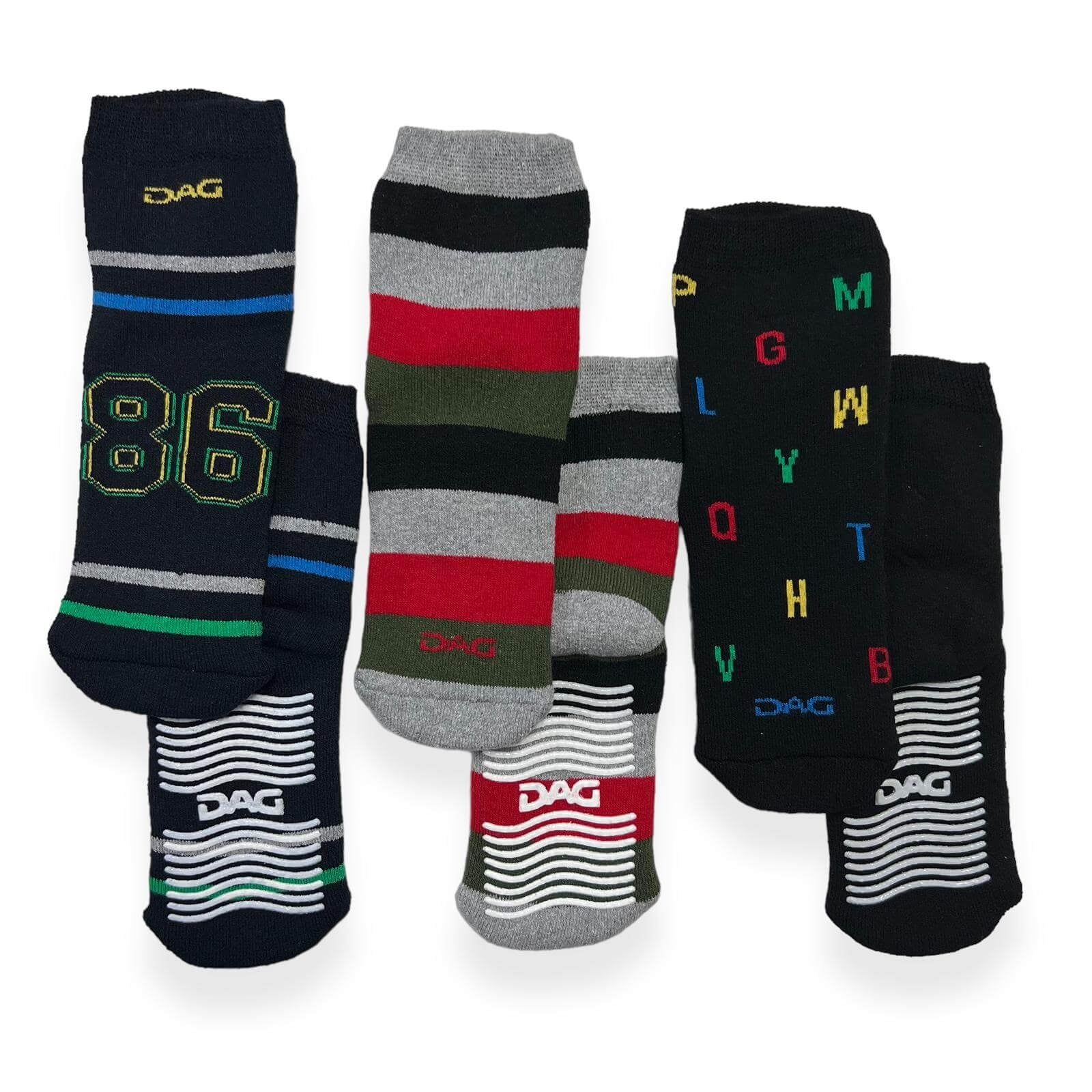 3 warme, rutschfeste Baumwollsocken