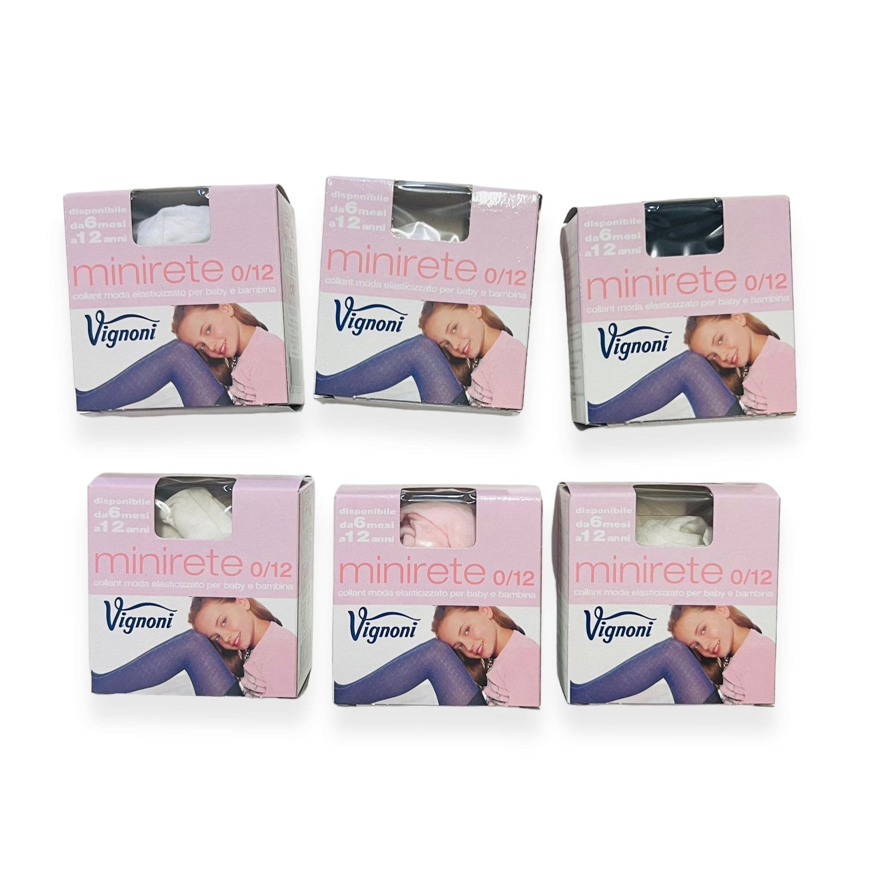 6 Filanca-Netzsocken für Mädchen in verschiedenen Farben von Vignoni