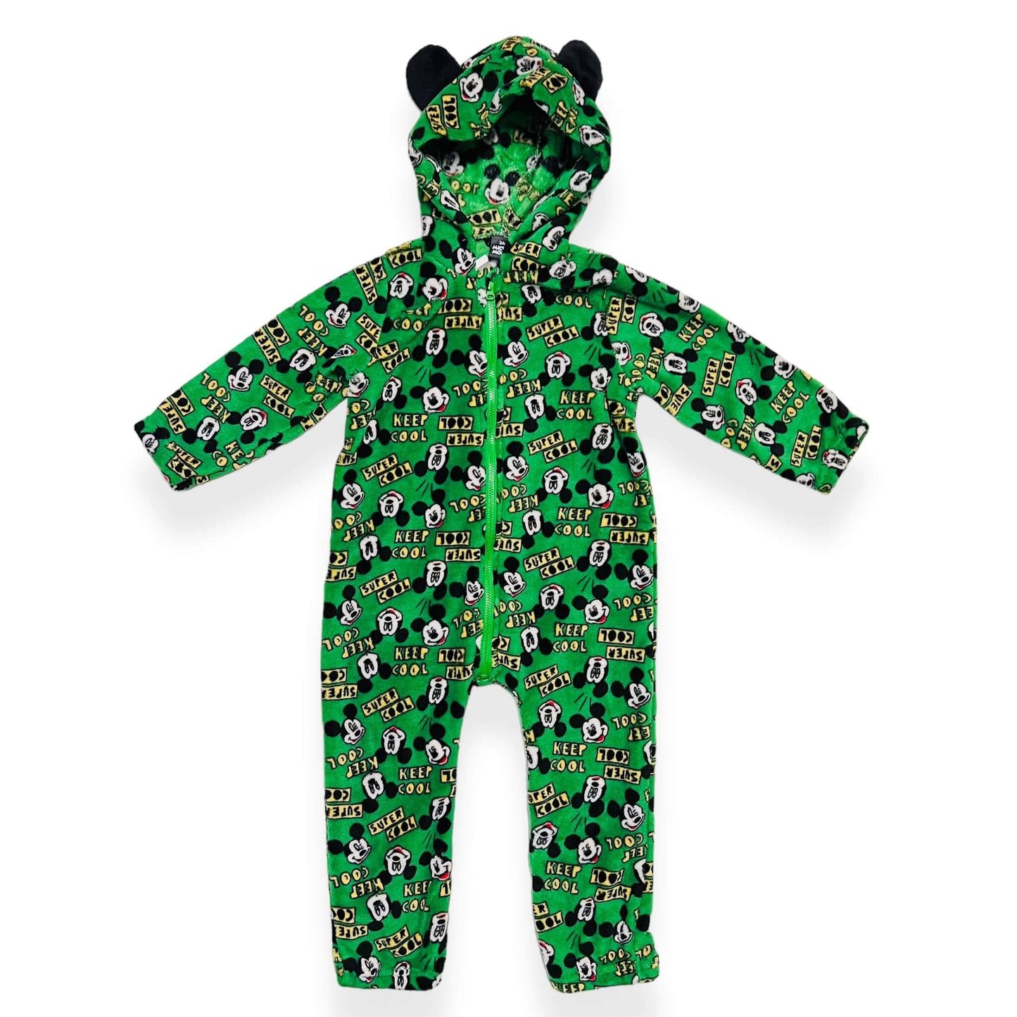 Mickey-Mouse-Chenille-Einteiler-Pyjama