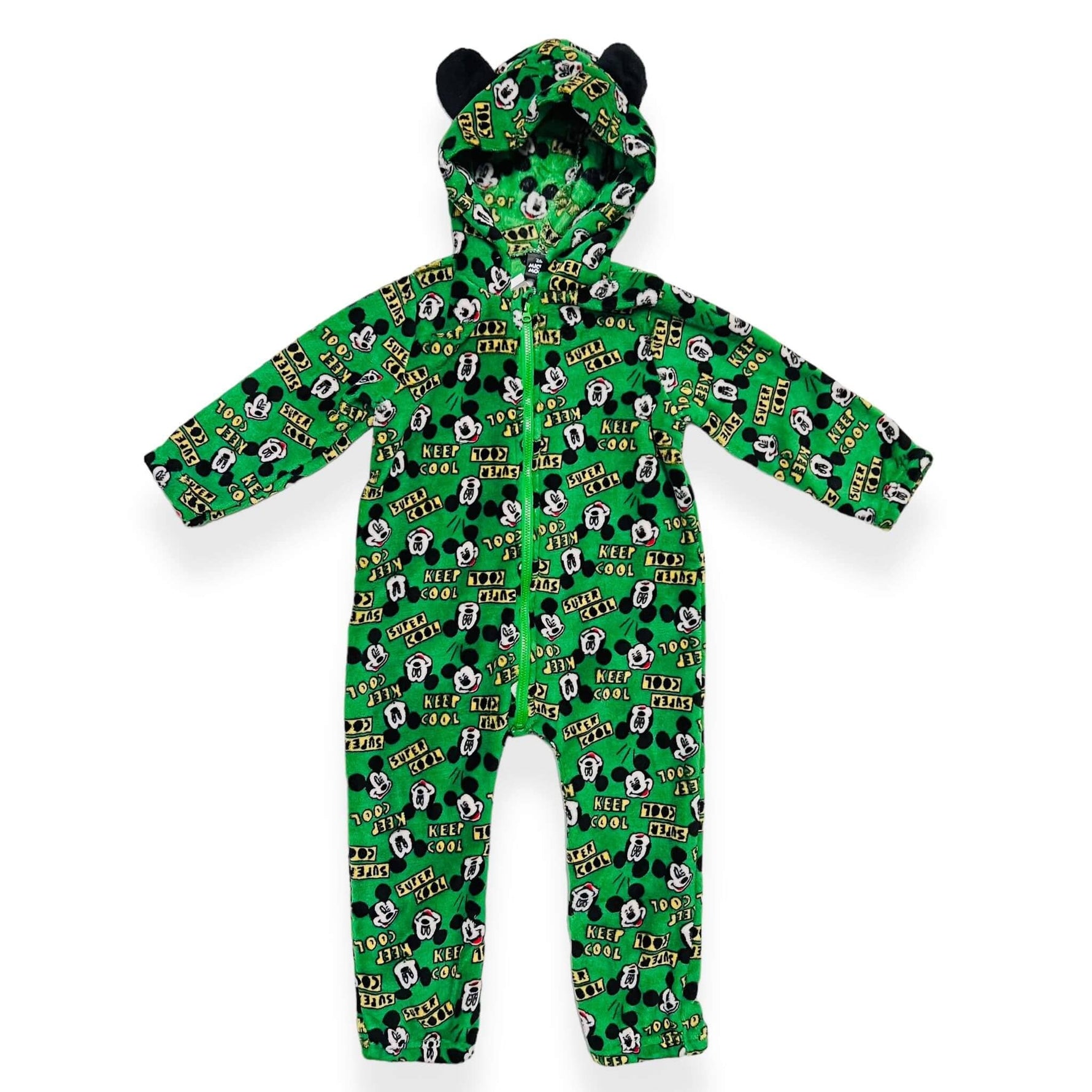 Korallenroter Mickey-Mouse-Einteiler-Pyjama