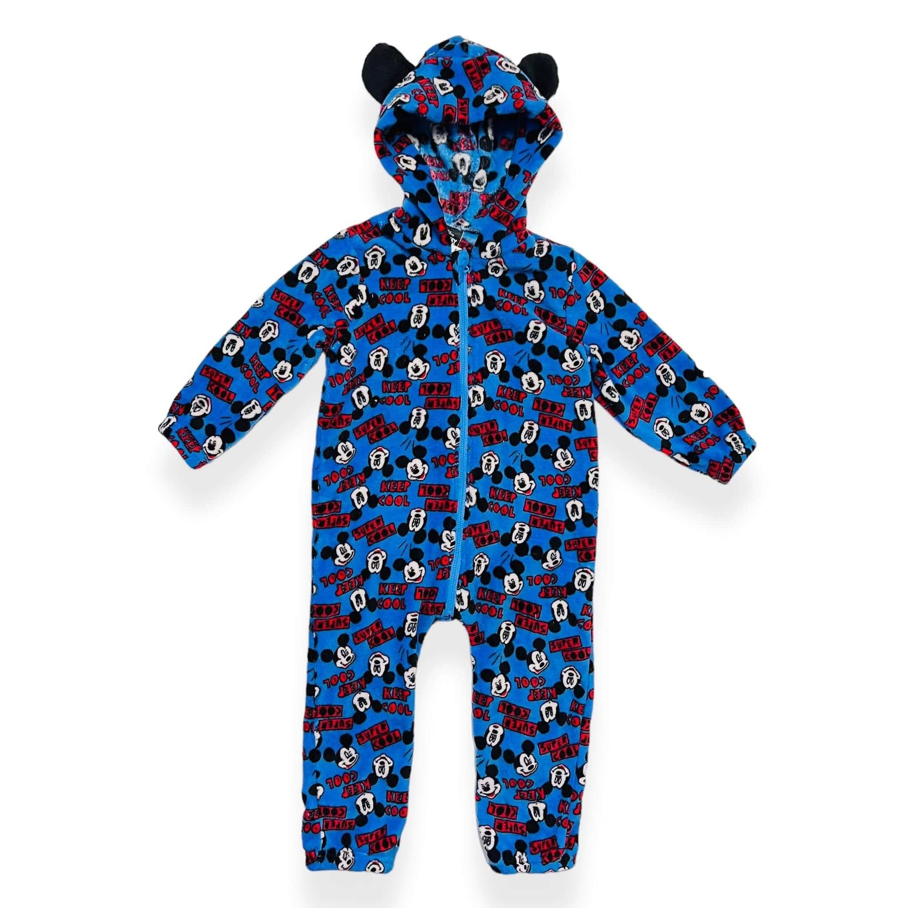 Korallenroter Mickey-Mouse-Einteiler-Pyjama