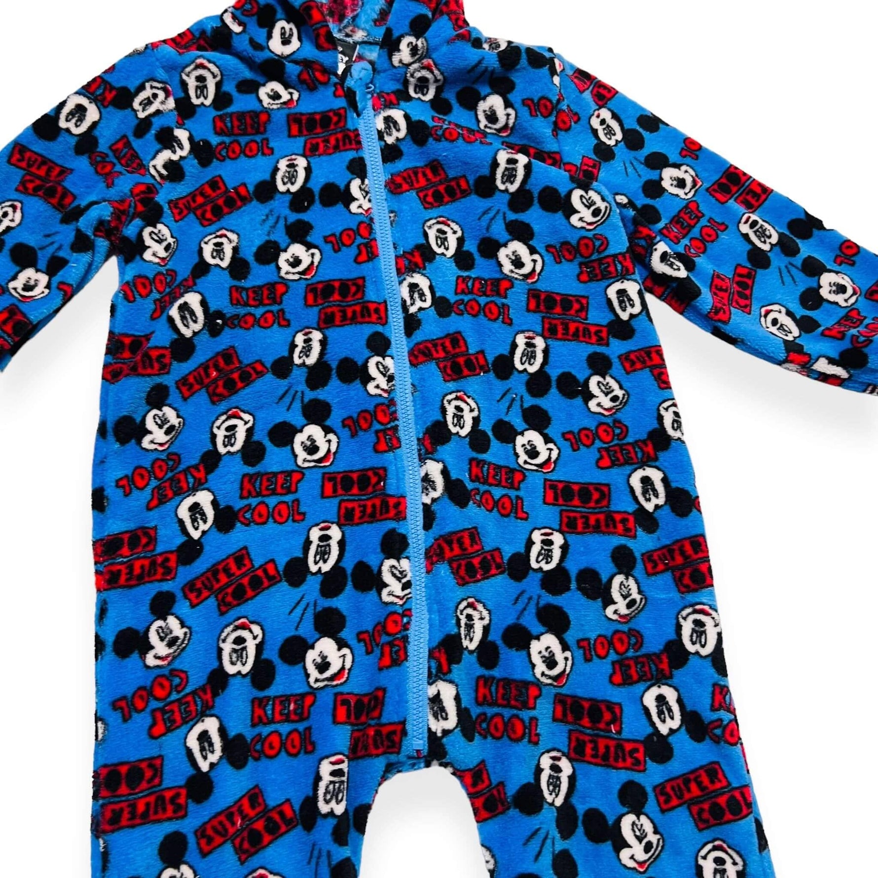 Korallenroter Mickey-Mouse-Einteiler-Pyjama