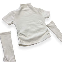 Warmes Baby-Mädchen-Set aus Baumwolle mit Ärmeln