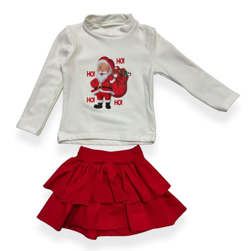 Warmes Weihnachtsoutfit aus Baumwolle für Mädchen
