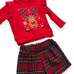 Warmes Weihnachtsoutfit aus Baumwolle für Mädchen