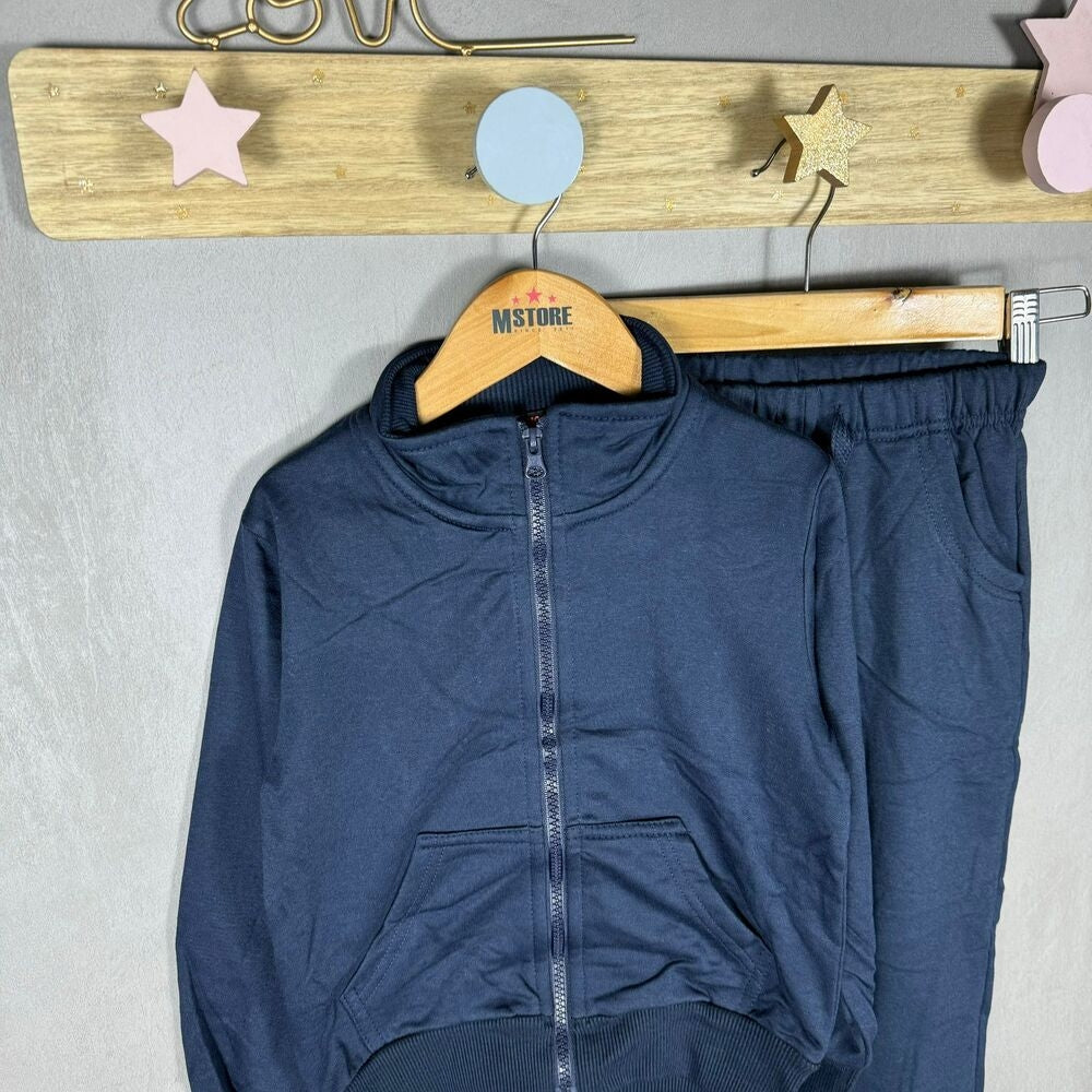 Blauer Sweatshirt-Winterschul-Trainingsanzug