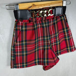 Schottische Flanellshorts für Mädchen mit Gürtel