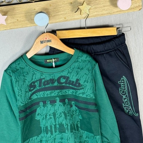 Baby-Sweatshirt-Trainingsanzug mit Rundhalsausschnitt