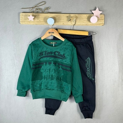 Baby-Sweatshirt-Trainingsanzug mit Rundhalsausschnitt