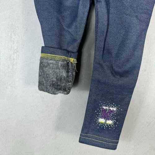 Gepolsterte Plüsch-Jeans-Leggings für Mädchen