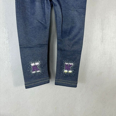 Gepolsterte Plüsch-Jeans-Leggings für Mädchen