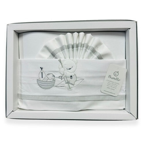 Pastellfarbenes Kinderwagen-Set aus 100 % Baumwolle