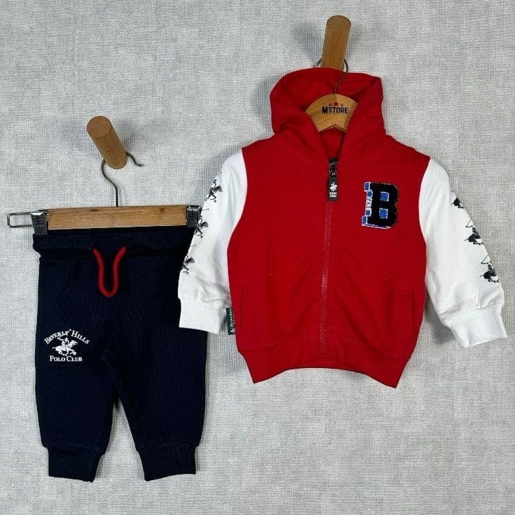Beverly Hills Neugeborenen-Polo-Trainingsanzug aus Baumwolle