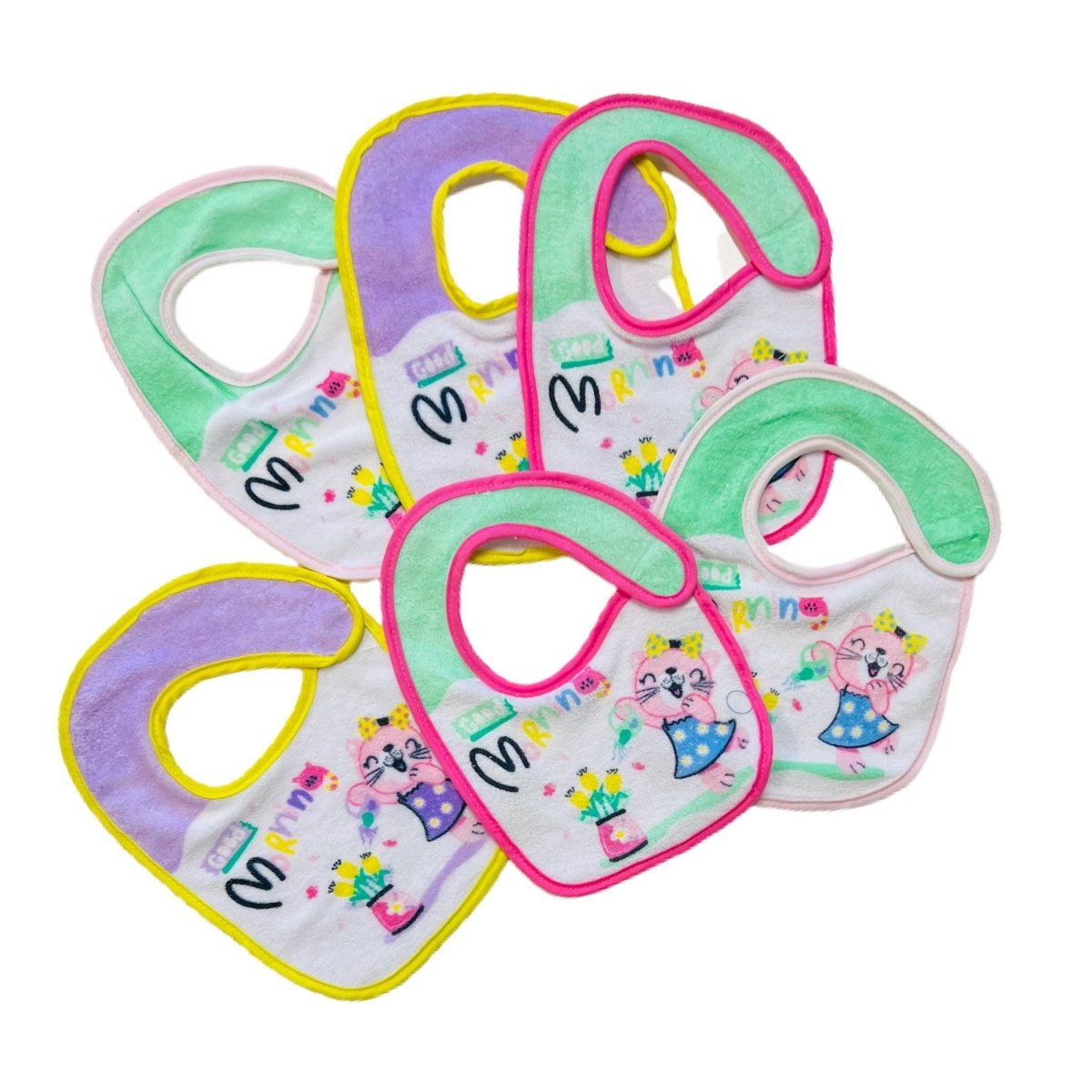 6 Bavette in spugna Pastello - Mstore016 - Bavette neonata - Pastello