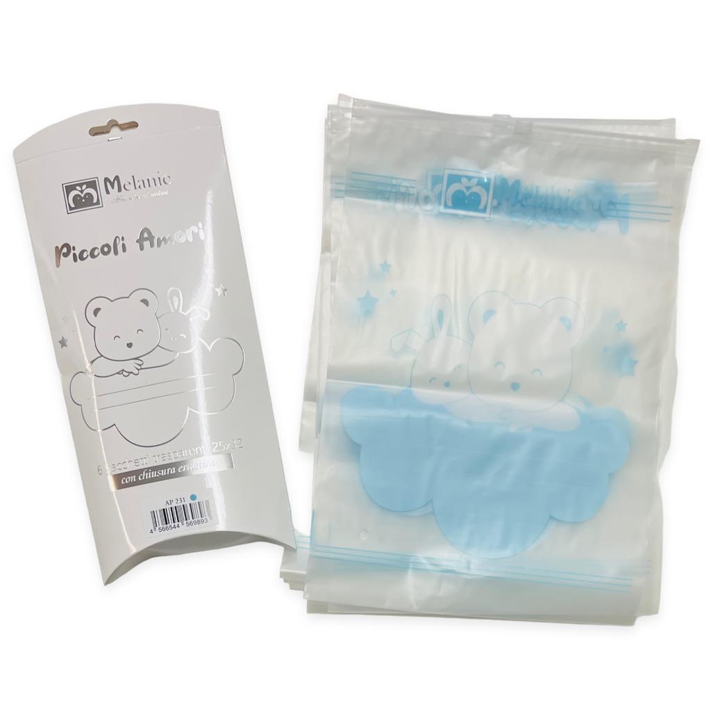 6 Sacchetti Trasparenti per corredino - Mstore016 - Sacchetti corredino - Melanie