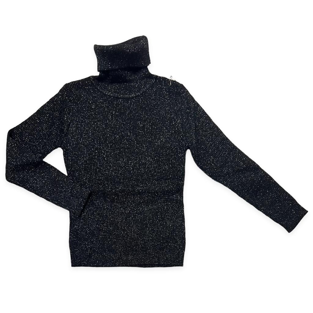 Maglione Glitter collo alto - Mstore016 - maglione bimba - Pink Baby