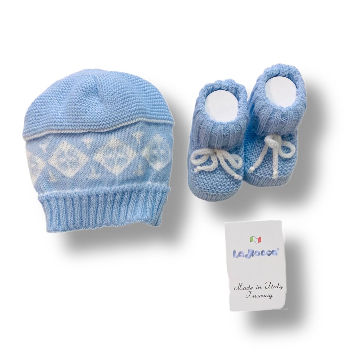 Set Cappello+Scarpe in Misto Lana 0/3 Mesi - Mstore016