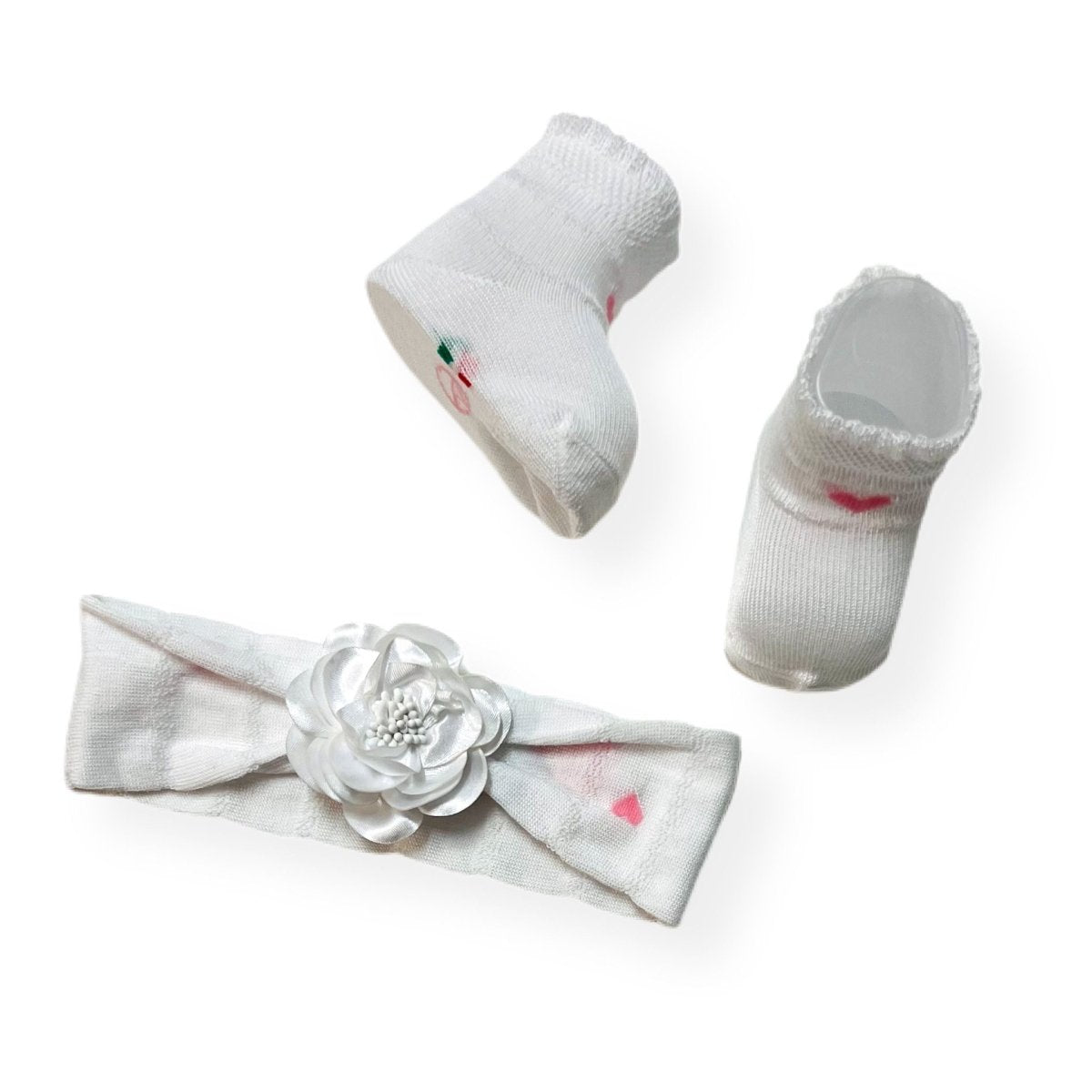 Set Scarpine + Fascia Neonata in Cotone - Mstore016 - Fasce Neonata - Nazzareno Gabrielli